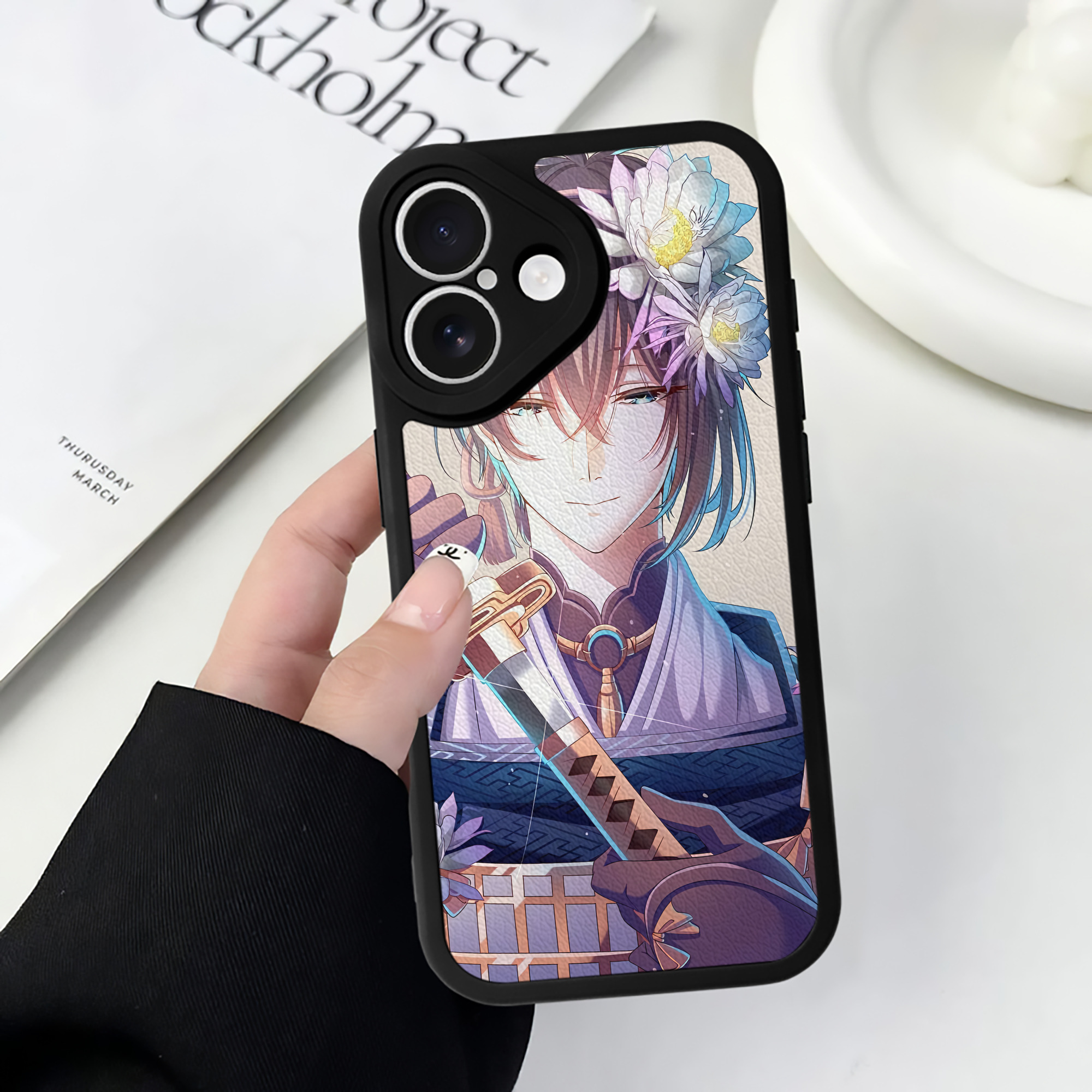 （画像用） 刀剣乱舞 Touken Ranbu 【iPhone 16シリーズ対応】シリコンスマホケース（レザー調） 材質：シリコン